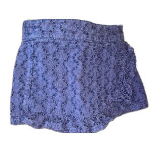 Janie and Jack Navy Blue Eyelet Shorts/Skort 6-12 M Scalloped Hem 100% Cotton